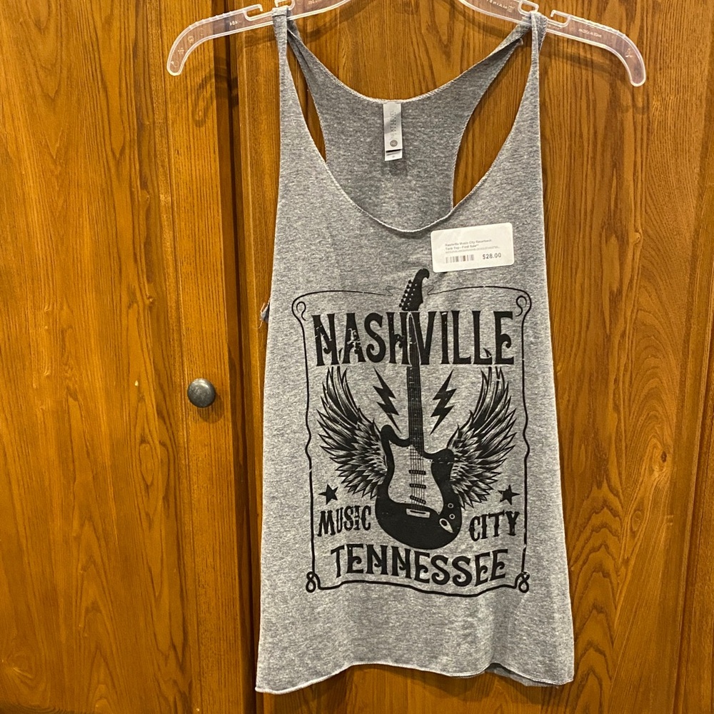 *NEW* Next Level Apparel Gray Nashville Music Tank Top size small